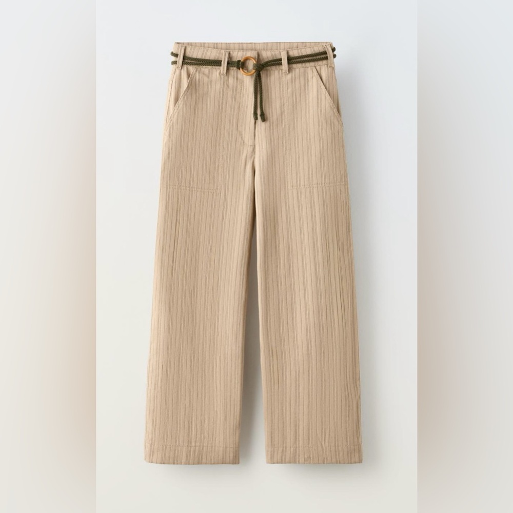 Zara Belted Striped Pants.NWT , Size : 13-14